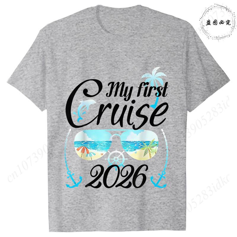 My First Cruise 2026 Tshirts for Women Sunglasses Beach Graphic  Short Sleeve Fashion Cruise Vacation Daily Wear Trendy Tees