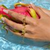 Tassels Rings Freshwater Pearls Flower Detail Stainless Steel Jewelry For Casual Or Formal Wear