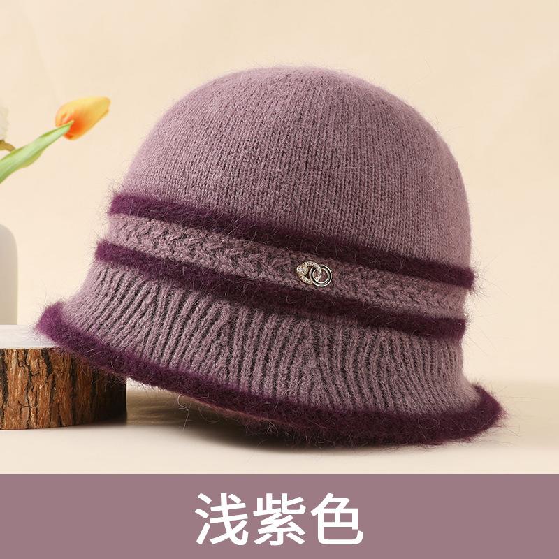 Winter Mother Hat Female Elderly Grandmother Plush Wool Hat Rabbit Fur Middle Elderly Warm Thickened Knitted Cotton Hat
