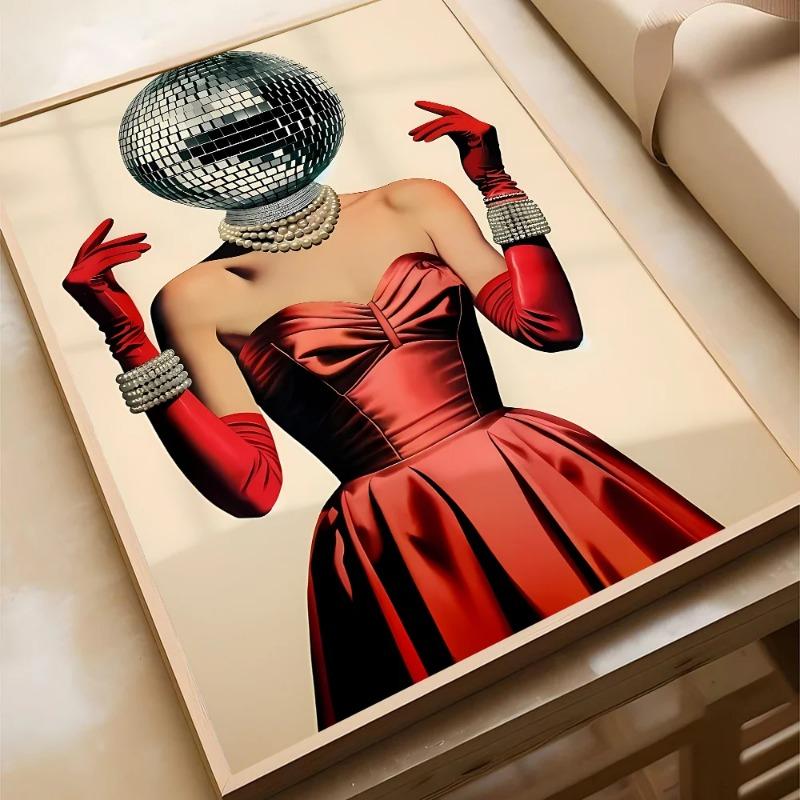

Party Canvas Painting Disco Ball Dancefloor Poster Home Living Room Bedroom Bar Cafe Art Decor Wall Art Decor 21cm×30cm NoFrame