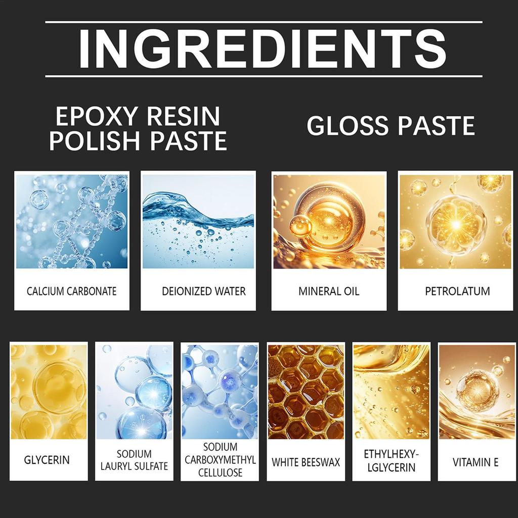 Epoxy Resin Polishing Kit Restore Luster Creamy Paste Removes Scratches Acrylic Polishing Kit for Homeowners Beginners Art