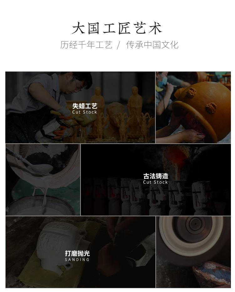 Reading Gong All Loyalty Yu Guan Er Ye Home Study Office Desktop Decoration Small Copper Statue