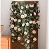 Set of 2 Artificial Eucalyptus Garlands with Faux Roses for Home and Event Decoration 6 6ft Long Plastic Material Wreaths