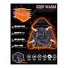 [KEFITEVD] Mountain Parka Men's Windproof Cold Protection Boa Lining Windbreaker Water Repellent Mountain Climbing Jacket Outdoor Camping Fishing Ski