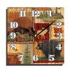 24 Cm Fashion Originality Wooden Square Wall-mounted Clock Quiet Desk Clock for Kitchen Office Living Room Study Dining Room