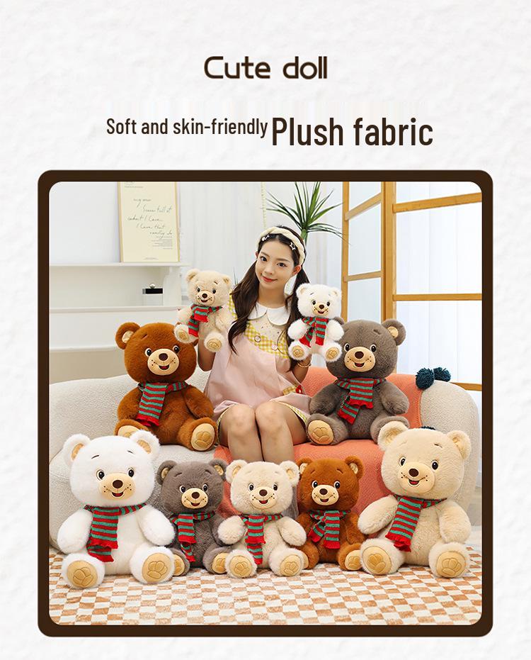 Adorable Teddy Bear Plush with Scarf - Perfect Gift for Girls