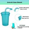 Neon Sipper Cups Reusable Spill-Proof Drinking Cups With Lids And Straws For Birthday Party Travel Xmas Juice Mug Water Bottle