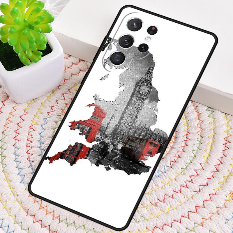 London Red Bus Big Ben print Silicone Phone Case For Samsung Galaxy note 10 pro S26 S25 S24 S23 S22 S21 Plus S25Ultra Capa Cover