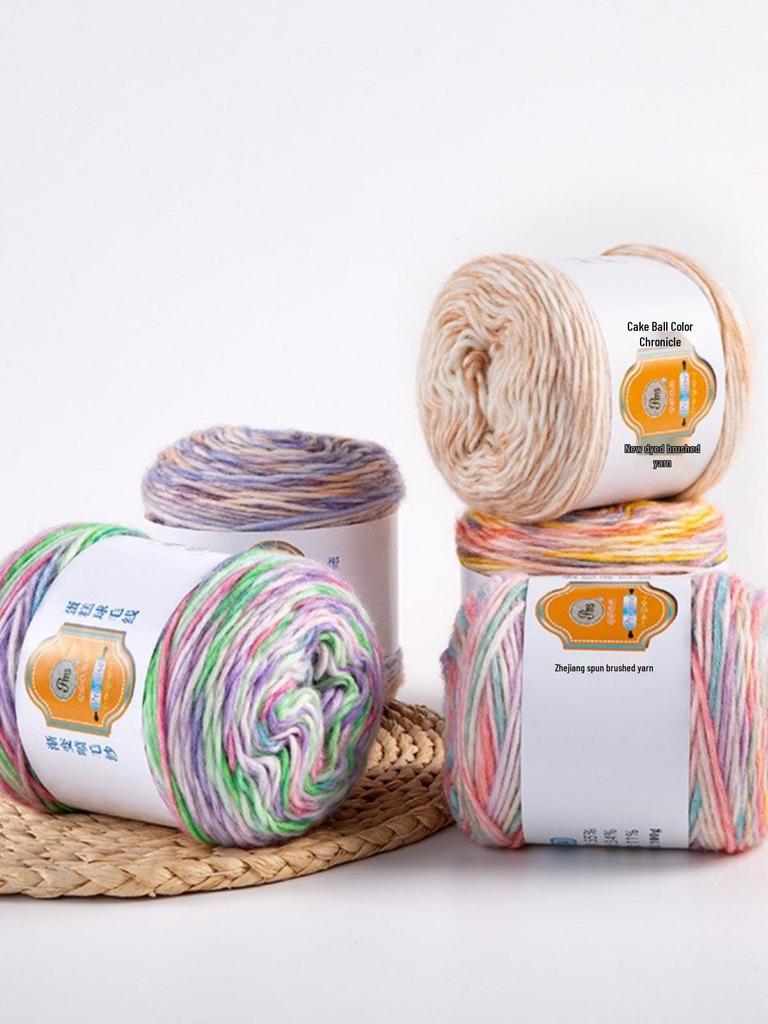 Hand-Dyed Rainbow Flock Yarn for DIY Knitting – Perfect for Scarves, Hats & Sweaters