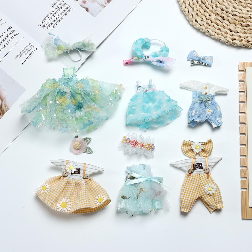Fashion Suit Dress Up Skirt Cute Clothes Uniform for 1/12 BJD Dolls 16cm 17cm OB11 Doll for Girls Kids Doll Toys Accessories
