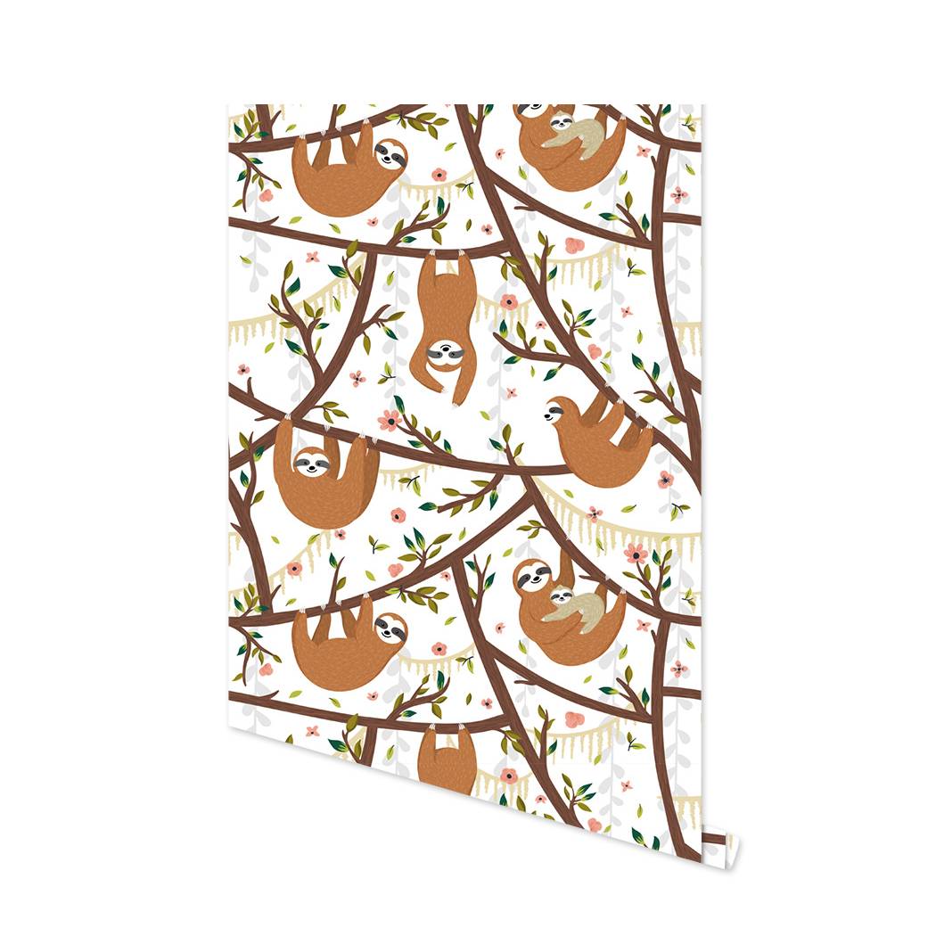 

Обои Самоклеящиеся Ленивец Животные Съемная Контактная Бумага для Детской Комнаты Домашний Декор 2mx45cm