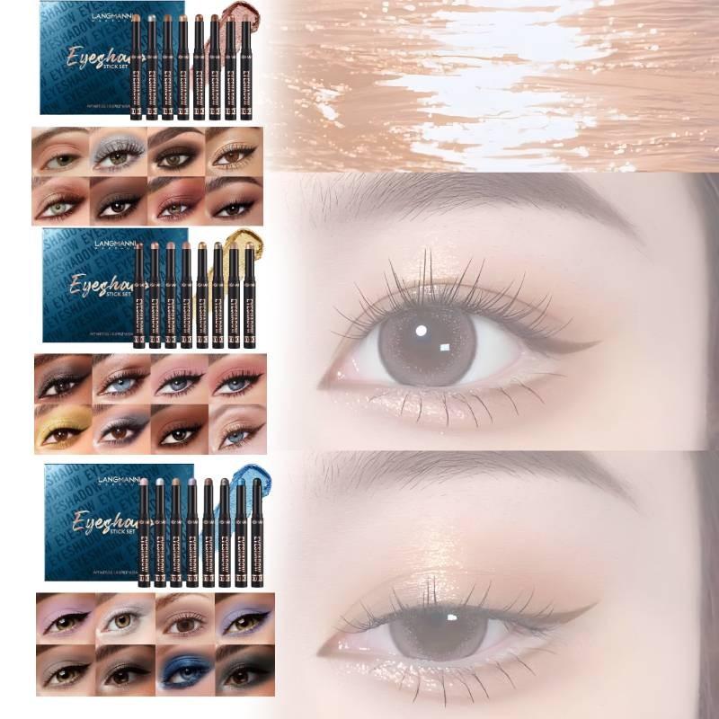 Langmanni Waterproof Long-lasting Eyeshadow Stick Set With 15 Vibrant Shades For All Skin Types