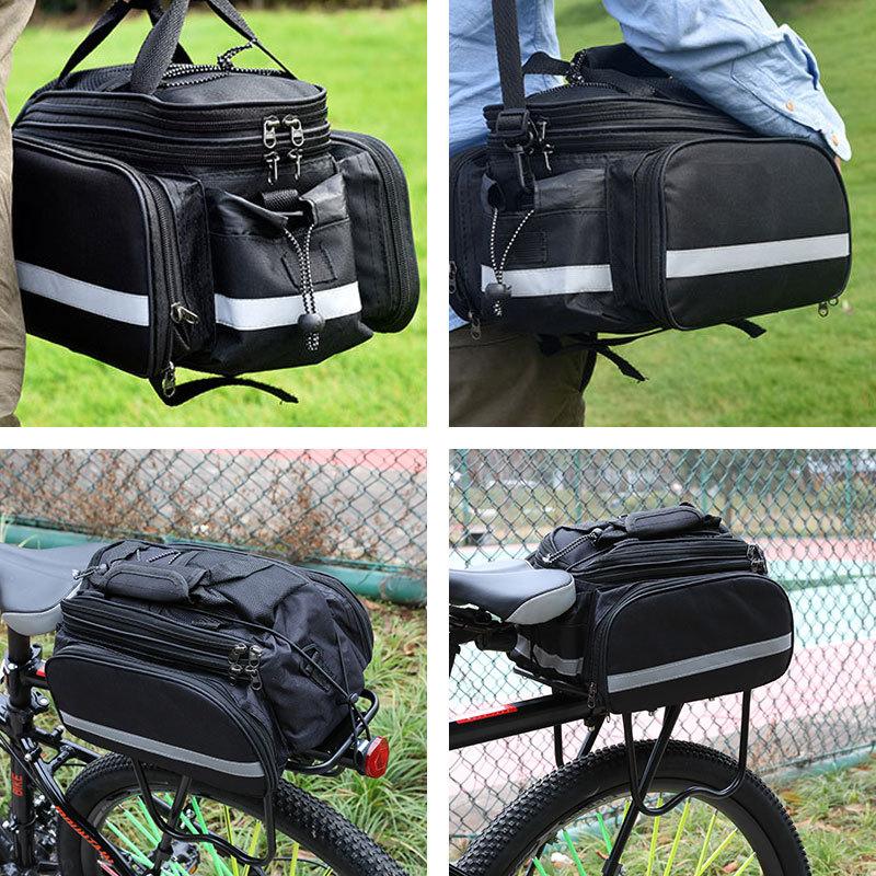 Bike Bag Waterproof Bicycle Backseat Trunk Bag Multi- Function Portable Pack Extendable Cycling Luggage Package