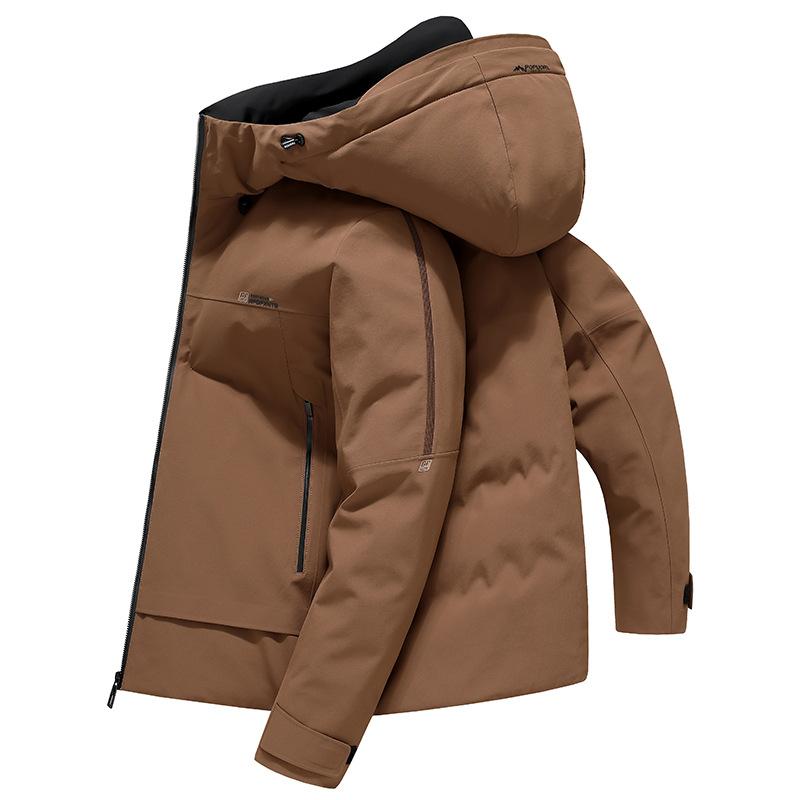 

Зимняя новая средняя и длинная утепленная утепленная куртка для мужчин с капюшоном для активного отдыха M