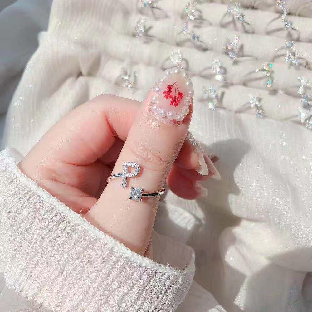 Adjustable Alphabet Rings: Trendy Japanese & Korean Student Accessories