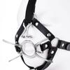 VaHppy Masken Knebel Harness Nasenhaken SM BDSM Bondage Cat Whisker Style Paar Sexspiele Spielzeug Cosplay Edelstahl + PU Erzwungenes Sabbern und Oralsex