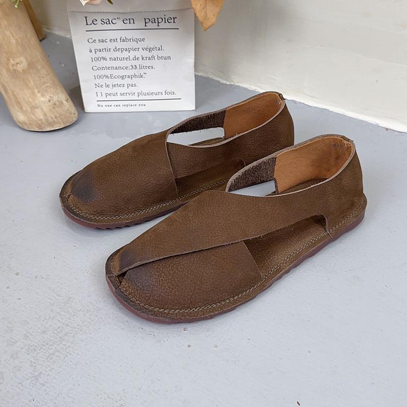 Retro Style Bag Head Sandals Women's Spring and Summer 2025 New Casual Mori Women's Handmade Soft-soled Shoes One-pedal Women's Single Shoes