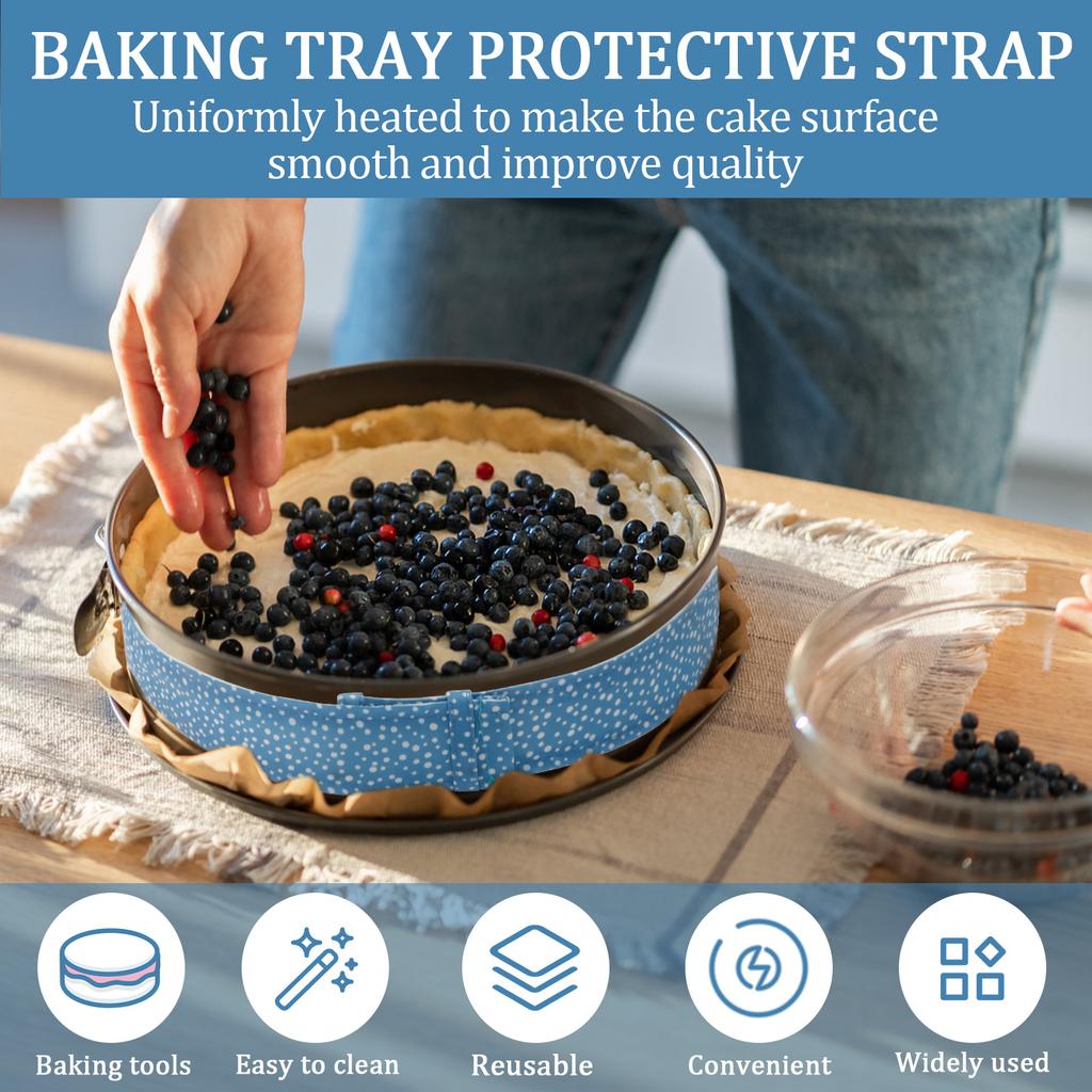 2/6Pcs Baking Tray Protection Strap Reusable Cake Bake Even Strip Professional Baking Accessories for Home Bakery and Restaurant