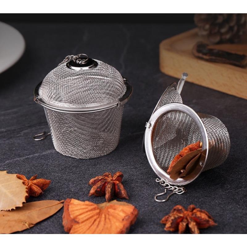 1PCS Tea Spice Strainer Seasoning Ball Stainless Steel Teakettle Locking Tea Filter Reusable