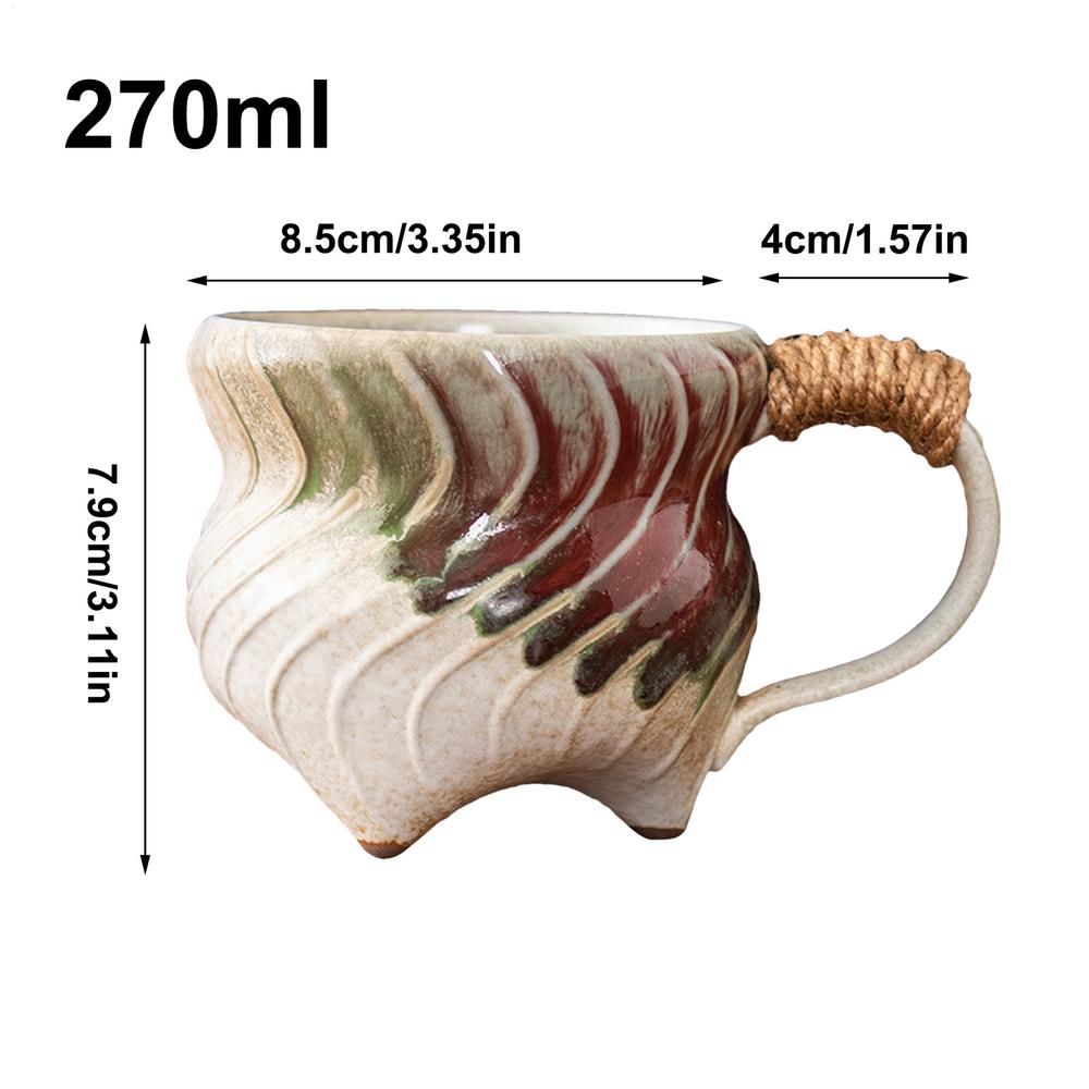 Ceramic Tea Cup 270ml Irregular Coffee Water Cup Large Capacity Retro Coffee Water Cup For Latte Tea Espresso Cappuccino