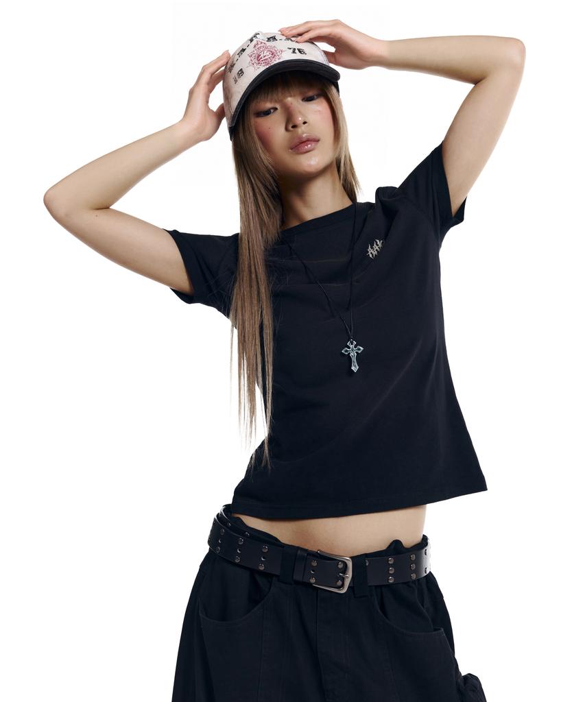 AAKAM Dirty Spray Bone Half Top (Black)