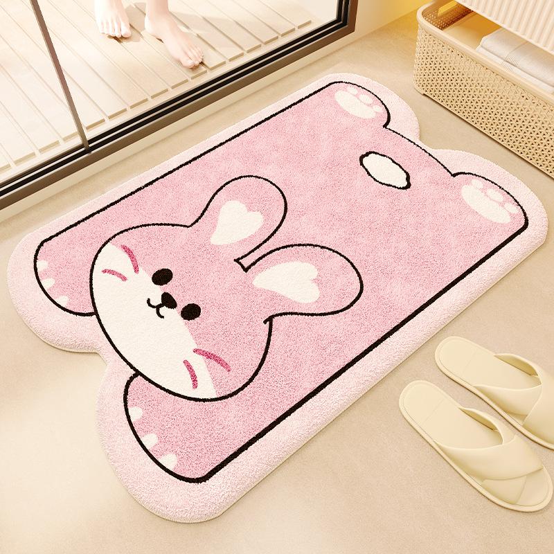 Cartoon Bathroom Floor Mat Absorbent Quick Drying Foot Mat Wear-resistant Toilet Anti Slip Mat