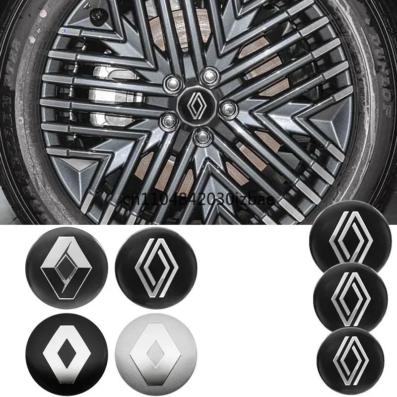 Para Renault Austral Kadjar Megane Captur Arkana Dacia Cubierta de Tapacubos de Llantas con Logo 4 Piezas 56mm 60mm 65mm Pegatinas de Tapacubos Centrales de Rueda de Coche