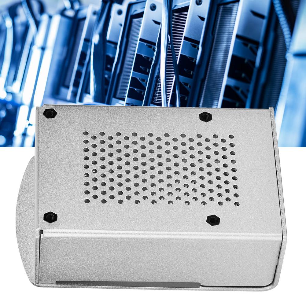 For 4 Model B Black Aluminum Case Box Enclosure with Heatsink Bracket (Black)