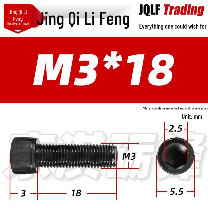 Grade 12.9 Full Thread Hex Socket Head Cap Screws - M3-M14 Black Cylindrical Bolts for Maker Accessories