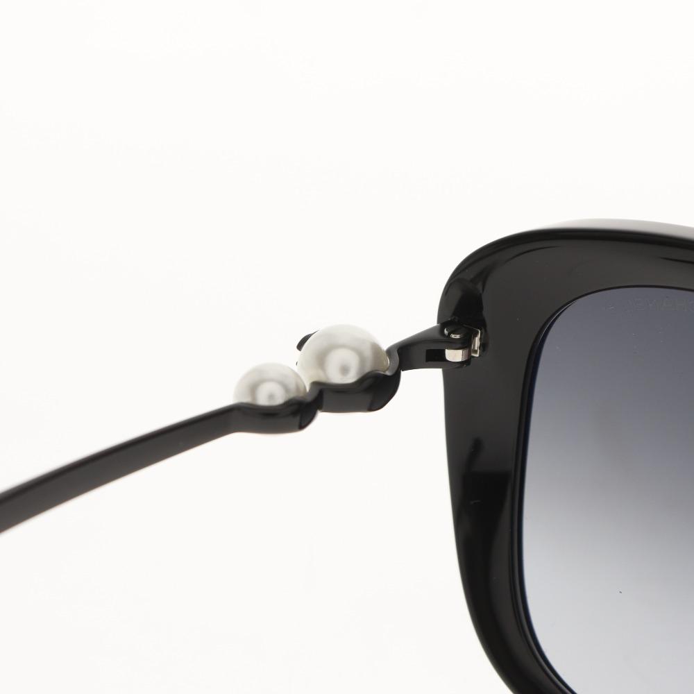 CHANEL COCO Mark sunglasses 5339-H-A black plastic/Fake pearl Women Used