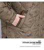 Stylish Plus Size Hooded Winter Coat for Middle-aged Women - Velvet Lined, Mid-length