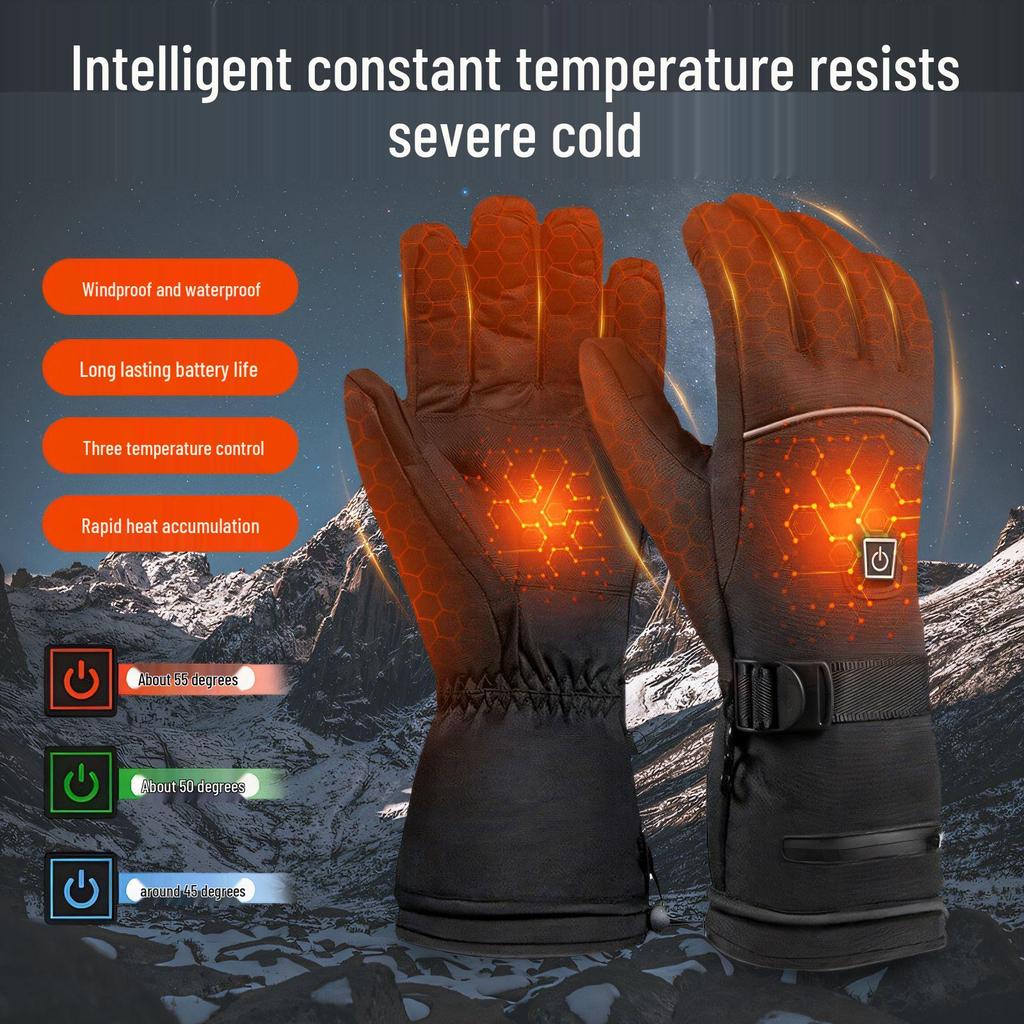 USB Rechargeable Heated Touchscreen Cycling Gloves for Men and Women