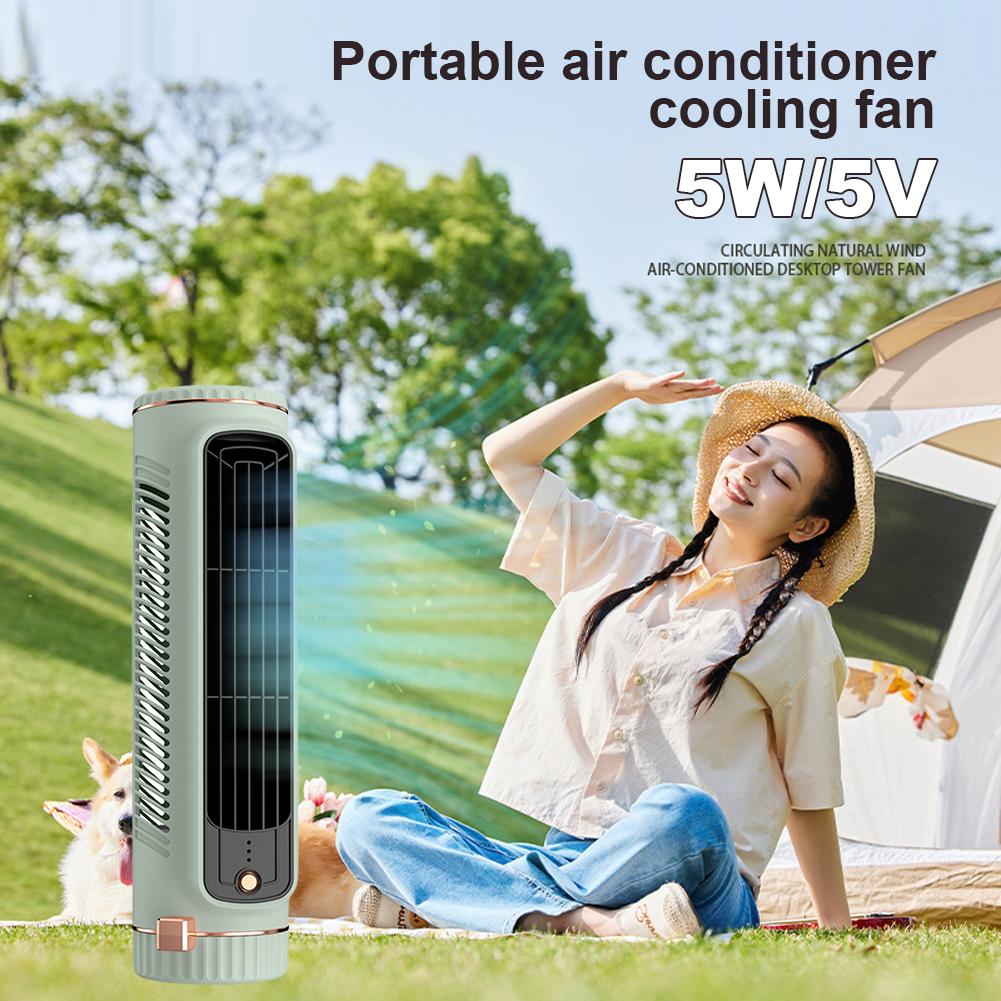 Portable Air Conditioner Fan Quiet Desktop Tower Fan Rechargeable Desk Fan Air Cooler Circulating Standing Fan for Home Office
