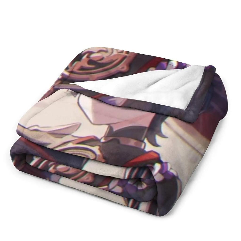 Genshin Scaramouche #2 Überwurfdecke, weiche, karierte, flauschige Decke