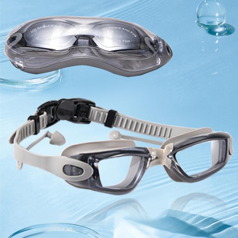 Professional Competition Swim Goggles Silicone PC Lens Anti-Fog Waterproof UV Protection Wide View Adjustable Lightweight
