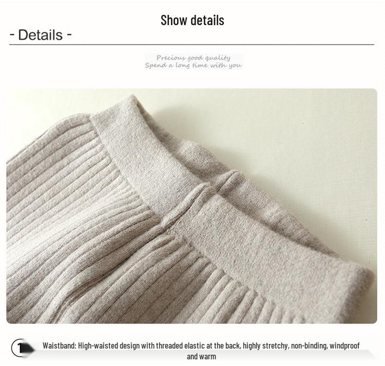 Children’s Thick Wool Cashmere Pants for Fall & Winter – Knitted Ribbed Base Layer for Boys & Girls, Suitable for Big Kids.