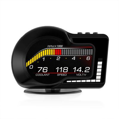 Car HUD OBD+GPS Smart  Digital Gauge with Ambient Light  6 Alarm Functions Accelerated Test Brake Test