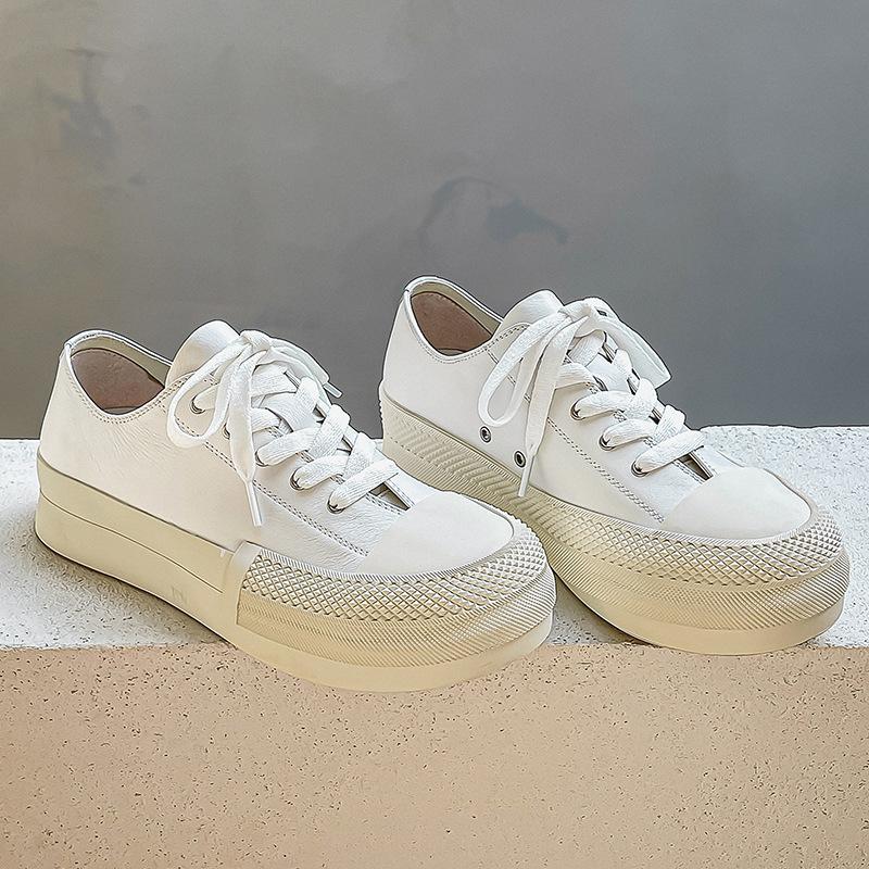 

3172 высококлассные маленькие белые туфли мужские весенние новые нишевые туфли с большой головой на толстой подошве с увеличением роста низкие повседневные кеды для скейтборда 44 - leather shoe size