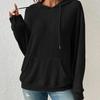 Winter Autumn Casual Hoodie Loose Knitwear Pullover with Kangaroo Pocket