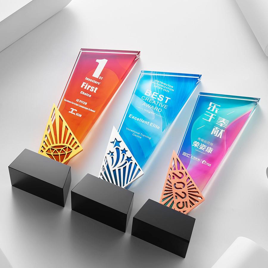 Dazzling Custom Crystal Trophy for Exceptional Employee Achievement and Event Commemorations - Professional Design and Engraving
