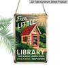 2D Flat 1pc Vintage Book Fans Metal Aluminum Sign Reading Corner Today Is A Good Day To Read Library Wall Artist Anti-Home School Library Coffee Shop