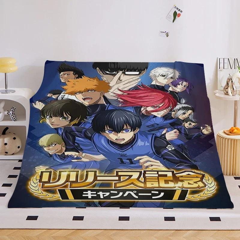 Anime Flannel Blanket Sofa B-Blue Lock Microfiber Bedding King Size Warm Winter Bed Fleece Camping Nap Fluffy Soft Blankets
