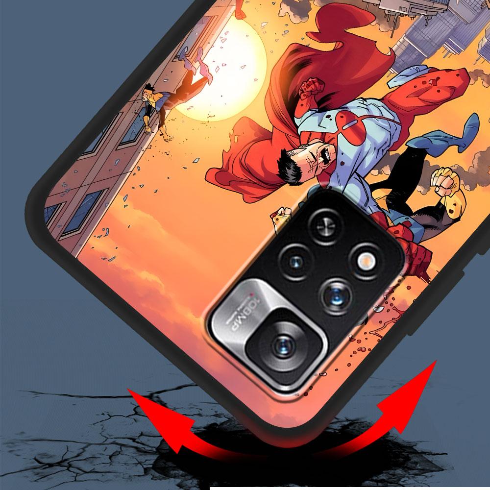 Cartoon Invincible Case for Xiaomi Redmi 10 10C 9C 9A 9i 9 Prime 9T 12 12C 10A K40 Pro Black Soft TPU Mobile Phone Bag Cover