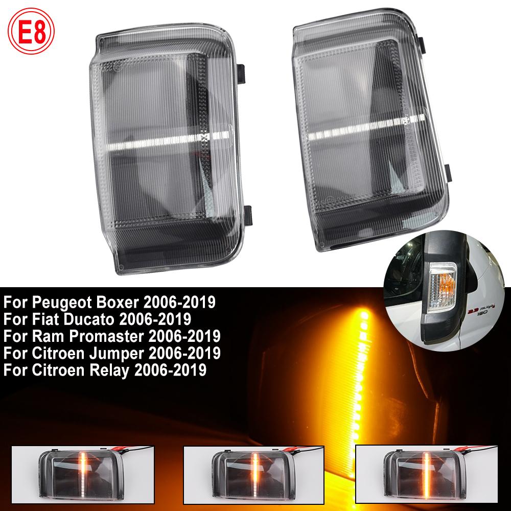 2pcs for Peugeot Boxer Citroen Jumper RELAY RAM PROMASTER Fiat Ducato Dynamic Turn Signal LED Blinker Side Mirror Light
