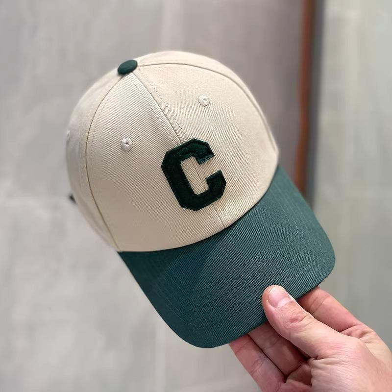 Female Letter Color Blocked Duck Tongue Hat for Spring and Summer Fashionable Couple Baseball Cap for Men