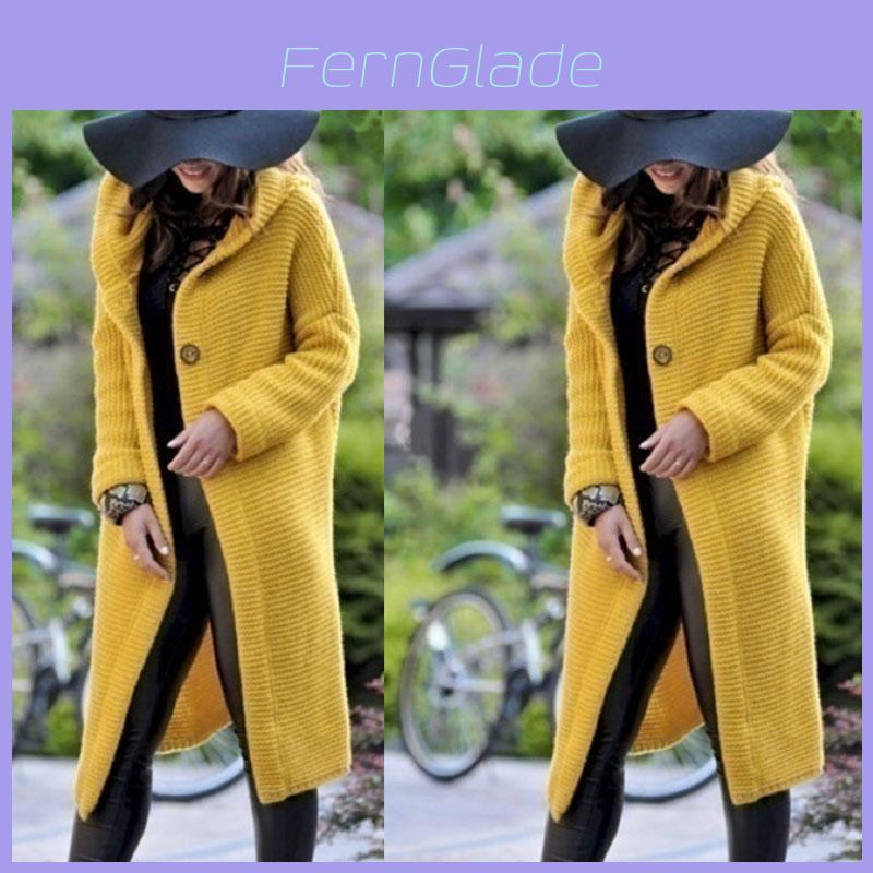 Cozy Plus Size Autumn And Winter Long Cardigan Hooded Sweater Womens Coat