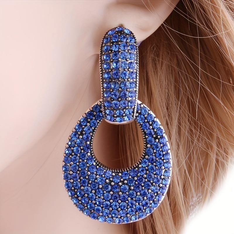 Elegante Funkelnde Blaue Zirkon Tropfenohrringe Klassisches Modernes Design für Partys Geschenke Tägliches Tragen WeihnachtsSchmuck Hochzeitsgeschenke