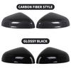 Glossy Black/Carbon Fiber Style Side Rearview Mirror Cover For Ford Fiesta Mk8 2018      2024 Mirror Cap