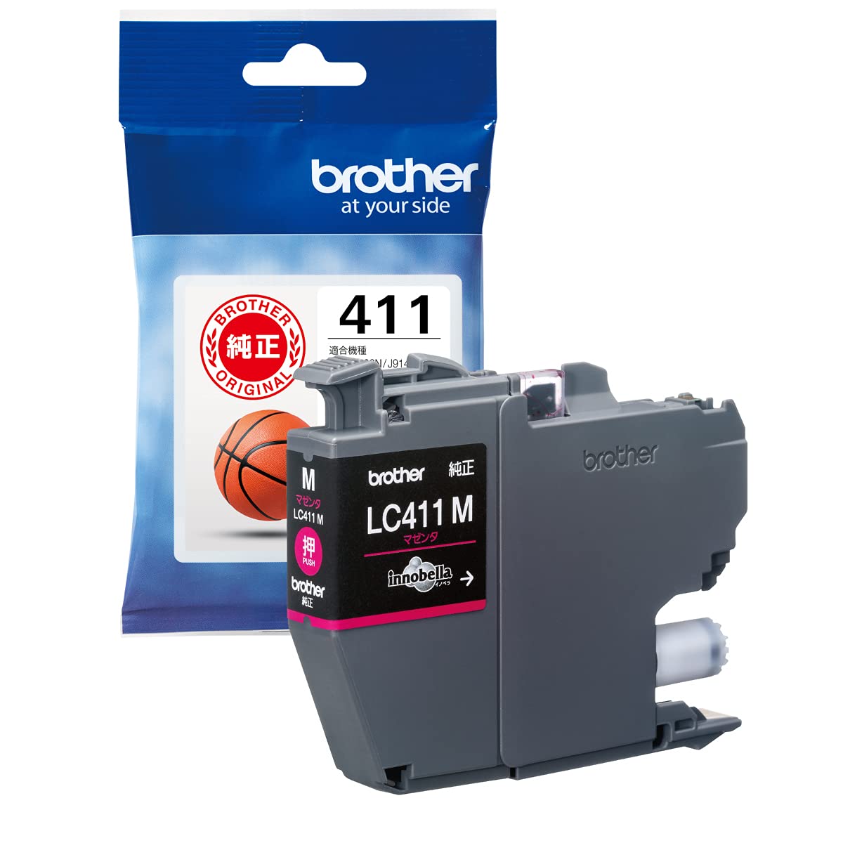 

Brother Industries Ink Cartridge Magenta LC411M Compatible model Pink Small [Brother Genuine] numbers DCP-J926N, MFC-J904N, MFC-J739DN, MFC-J939DN, рожевий