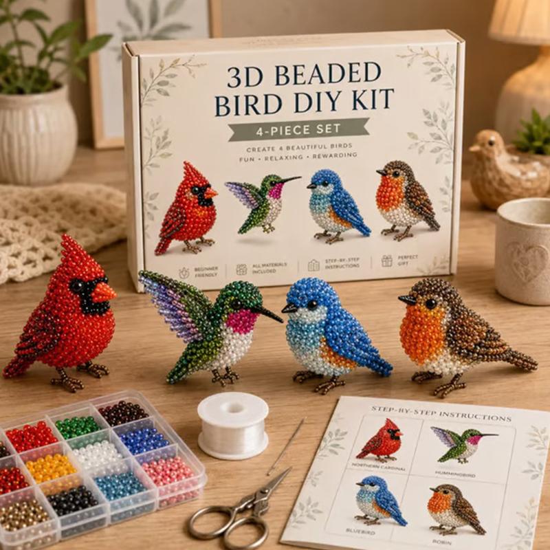 Kit Artigianale Animale con Perline 3D Nessuna Esperienza Richiesta Set di Perline Animali Fai-da-te per Principianti Divertente Hobby per Alleviare lo Stress per Adulti Adolescenti
